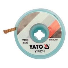 Стрічка для розпаювання мідна оплітка Yato 2,0 мм x 1,5 м (5906083075964)