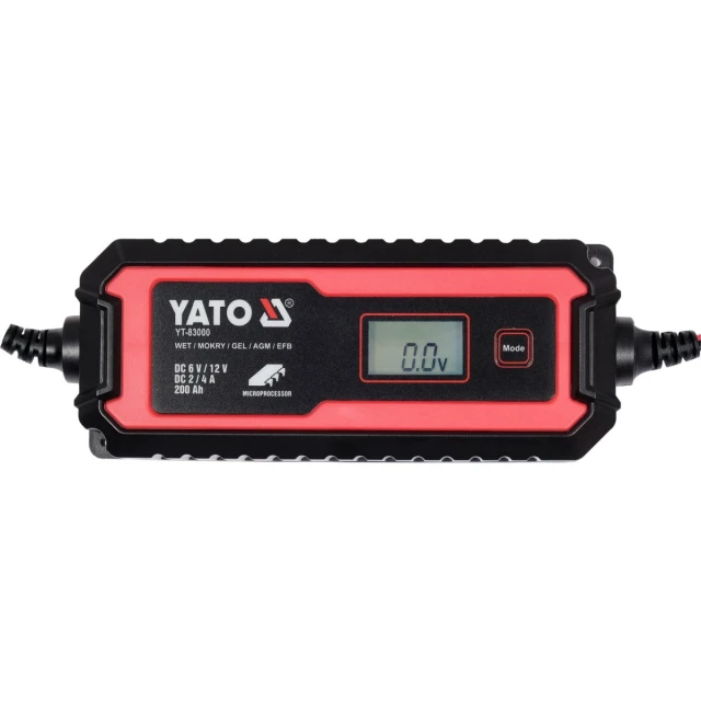 Зарядний пристрій електронний з дисплеєм Yato LCD 6V 2A 12V 4A (5906083079795)
