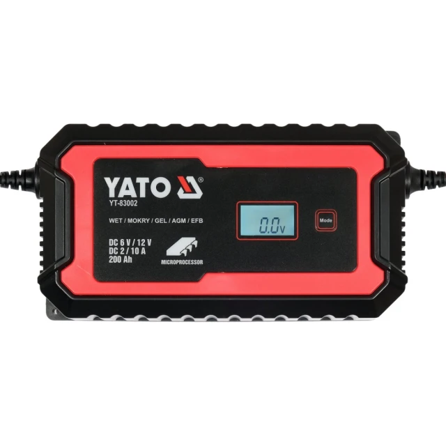 Зарядное устройство электронное с дисплеем Yato LCD 6V 2A 12V 10A (5906083079818)