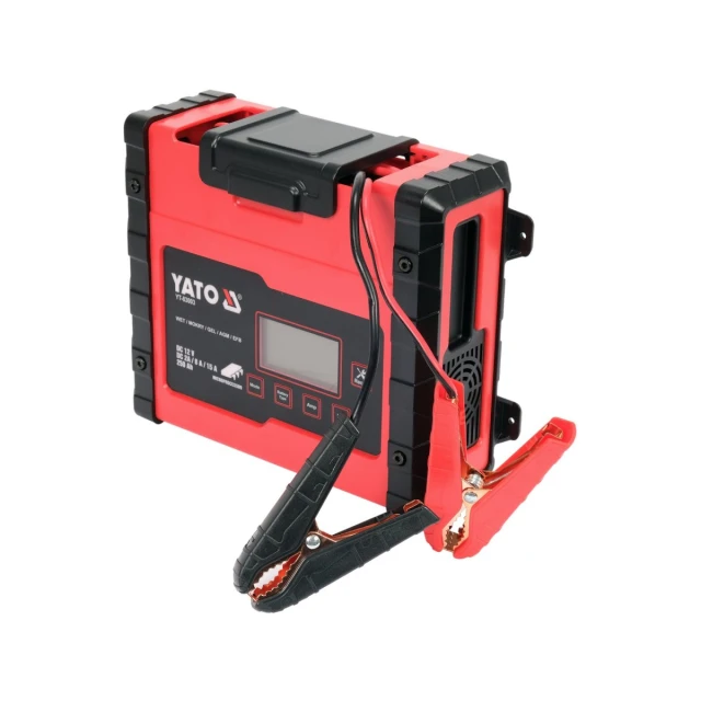 Зарядний пристрій електронний з дисплеєм Yato LCD 12V 2/8/15A (5906083079825)