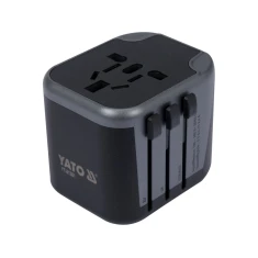 Універсальний дорожній адаптер для понад Yato 150 країн з зарядкою 2x USB 5V/2.4A (5906083084966)