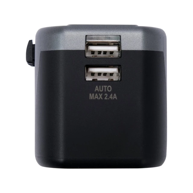 Універсальний дорожній адаптер для понад Yato 150 країн з зарядкою 2x USB 5V/2.4A (5906083084966)