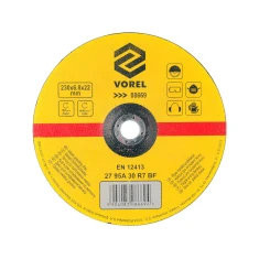 Диск шліфувальний Vorel 230x6,8x22 мм для металу (5906083086694)