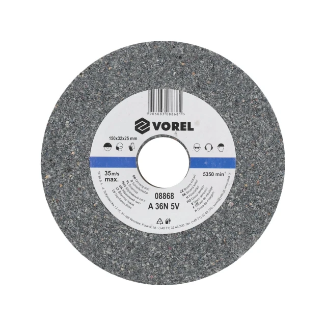 Шліфувальний круг Vorel 150x32x25 мм грубе зерно (5906083088681)