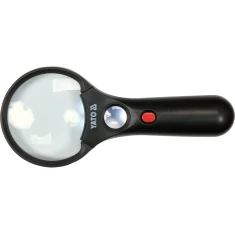 Лупа с двумя линзами Yato 3,5x/45x с LED-подсветкой на 3 батарейки AAA (5906083090844)