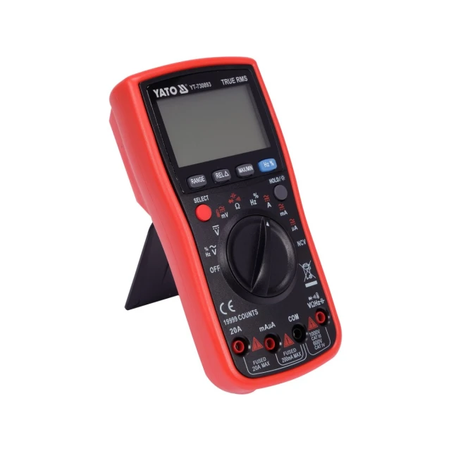 Мультиметр цифровий Yato True RMS з автоматичним діапазоном LCD 19999 (5906083091254)