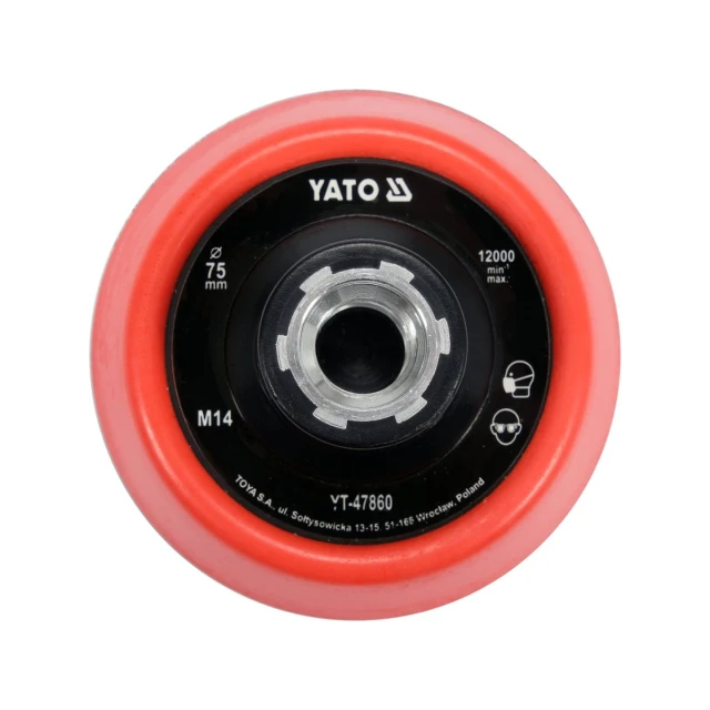 Тарілка опорна Yato 75 мм M14 з липучкою (5906083092220)