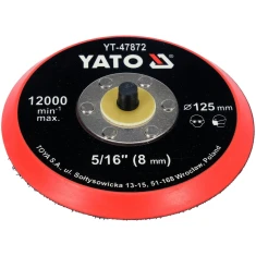 Тарілка шліфувальна Yato 125 мм з липучкою 5/16 (5906083092244)