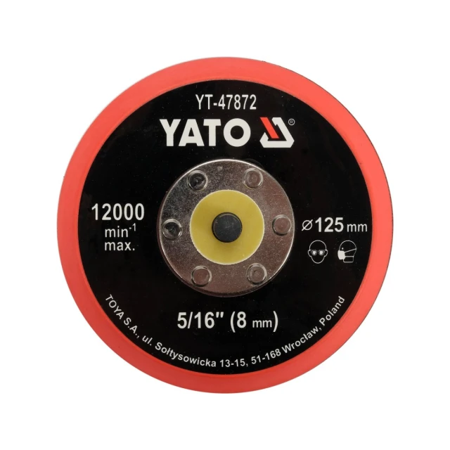 Тарілка шліфувальна Yato 125 мм з липучкою 5/16 (5906083092244)