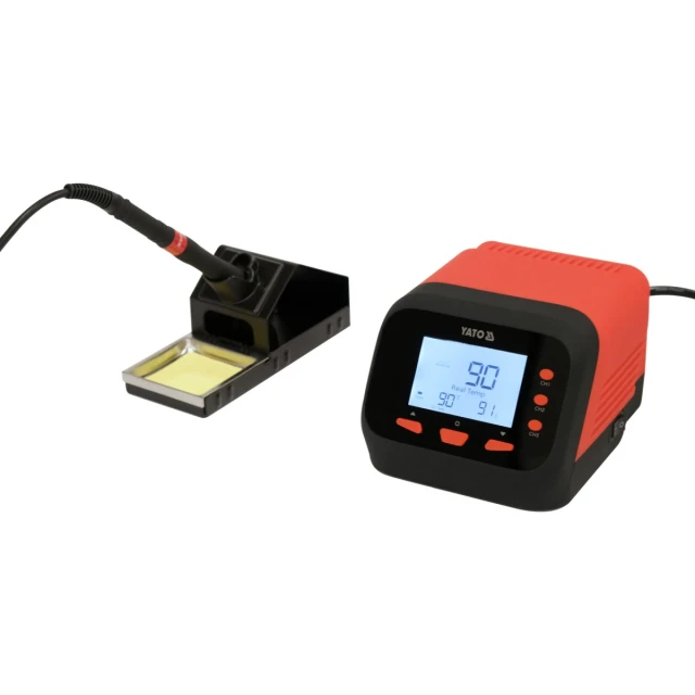Паяльна станція для жал Yato T12 з LCD-дисплеєм і функцією автосну 75 Вт (5906083093883)