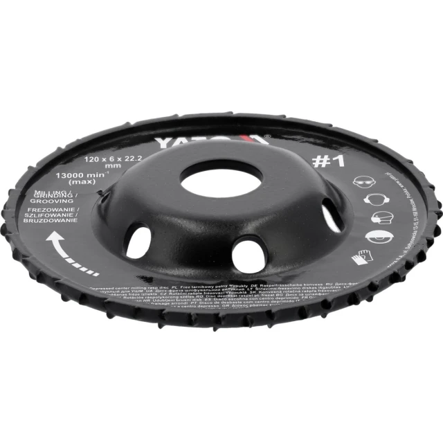 Фреза опукла Yato 120x6 мм №1 для кутової шліфмашини (5906083099588)