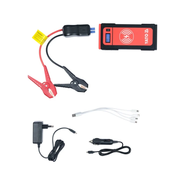 Пусковое устройство Yato 16000 mAh с дисплеем LCD и беспроводной зарядкой (5906083099755)