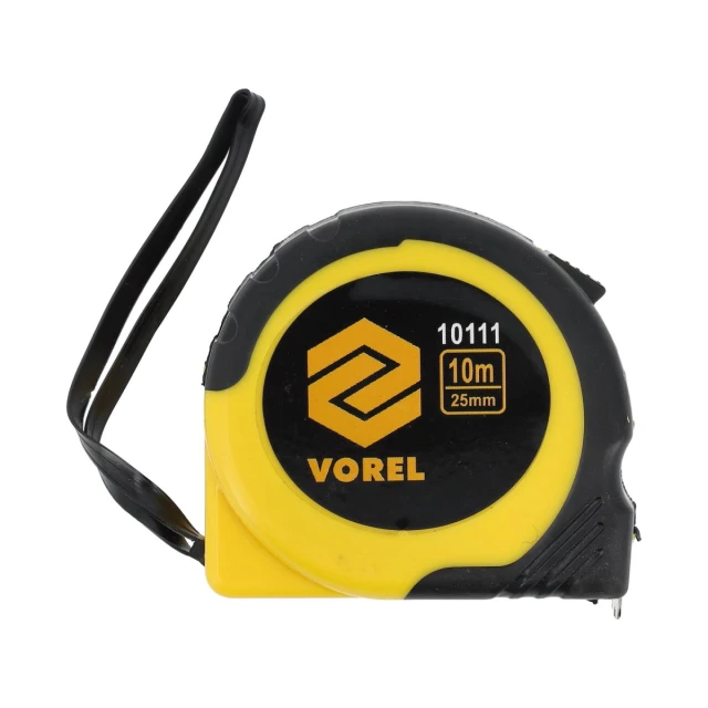 Рулетка Vorel 10 м x 25 мм Yellow-Black (5906083101113)