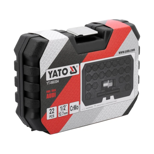 Набір головок для захисних гвинтів Yato Audi 22 елементи (5906083104374)