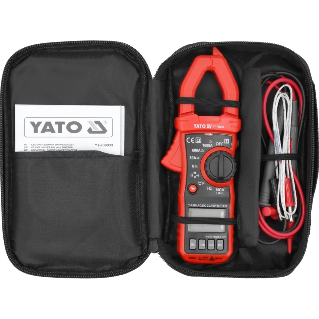 Струмовимірювальні кліщі Yato True RMS AC/DC 10mA-1000A (5906083105777)