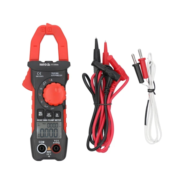 Токоизмерительные клещи Yato True RMS AC/DC 10mA-600A (5906083105807)