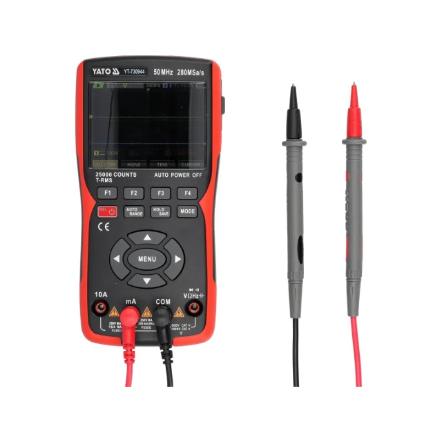 Осцилограф-мультиметр-генератор Yato 3 в 1 280 MSa/s 50 MHz (5906083105821)