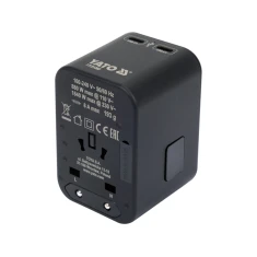 Адаптер подорожній для понад Yato 150 країн USB-C PD 65 Вт (5906083107627)