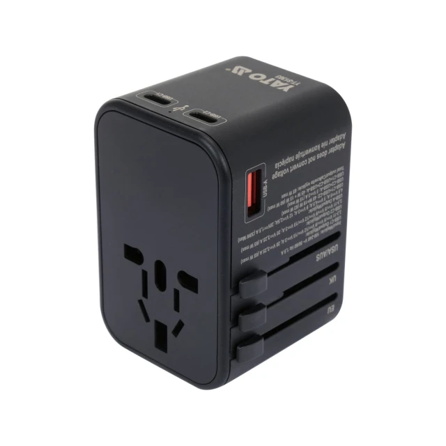 Адаптер дорожный для более Yato 150 стран USB-C PD 65 Вт (5906083107627)