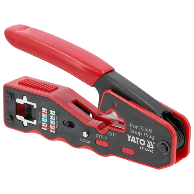 Кліщі для обтиску наскрізних роз'ємів Yato RJ45 (5906083108358)
