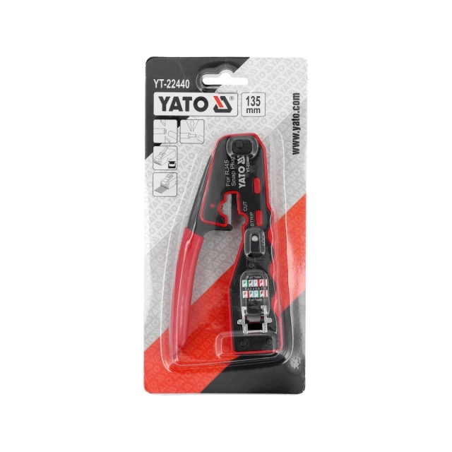 Кліщі для обтиску наскрізних роз'ємів Yato RJ45 (5906083108358)