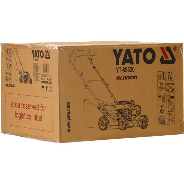 Газонокосарка бензинова Yato 41 см без самоходу 123 см³ (5906083108686)