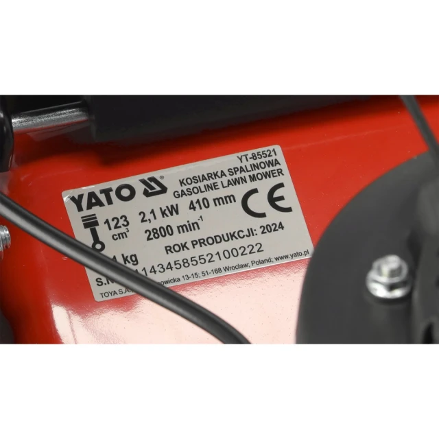 Газонокосарка бензинова Yato 41 см самохідна 123 см³ (5906083108693)