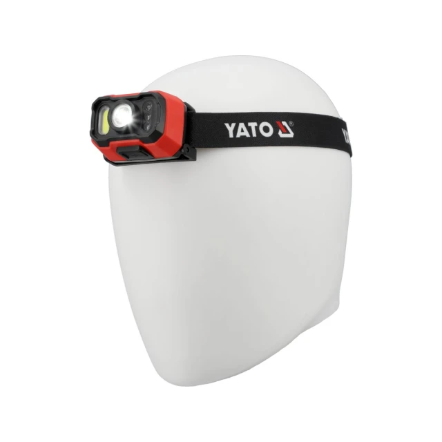 Ліхтарик налобний Yato 1000 lm акумуляторний датчик руху (5906083112027)