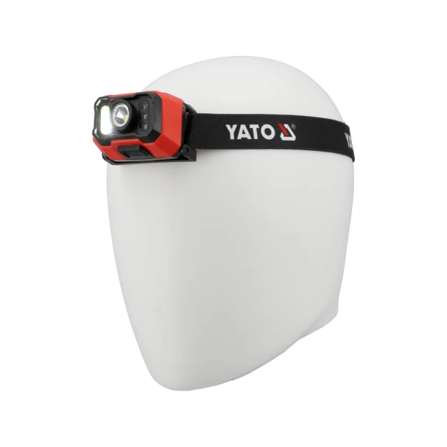 Ліхтарик налобний Yato 1000 lm акумуляторний датчик руху (5906083112027)