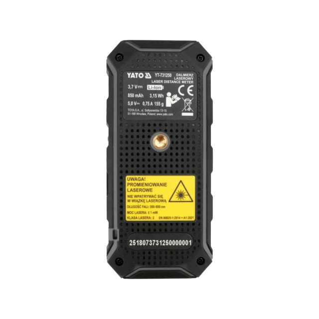 Далекомір лазерний двонаправлений Yato 2 x 100 м (5906083122996)