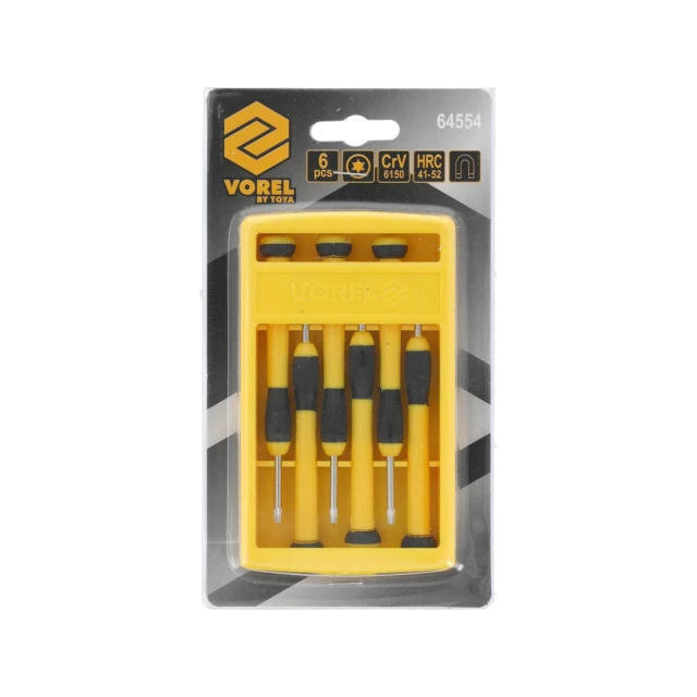 Набір прецизійних викруток Vorel CR-V Torx 6 шт (5906083645549)