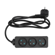 Подовжувач Vorel 3 розетки з заземленням 1,5 м Black (5906083726156)