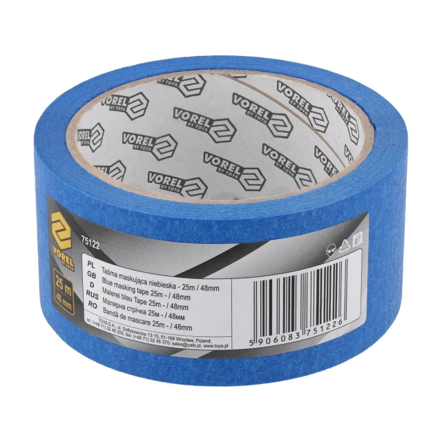Стрічка малярна Vorel 25 м x 48 мм Blue (5906083751226)