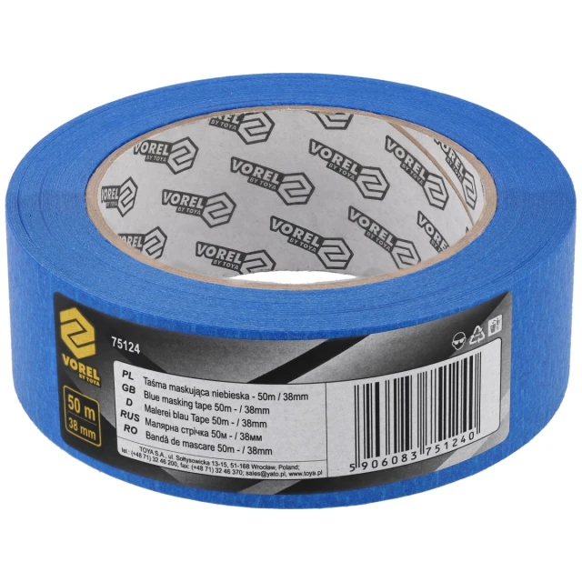 Стрічка малярна Vorel 50 м x 38 мм Blue (5906083751240)