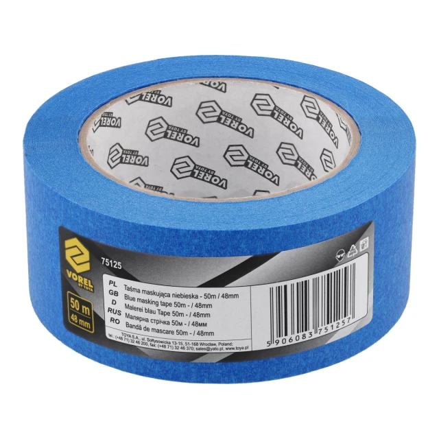 Стрічка малярна Vorel Blue 50 м x 48 мм (5906083751257)