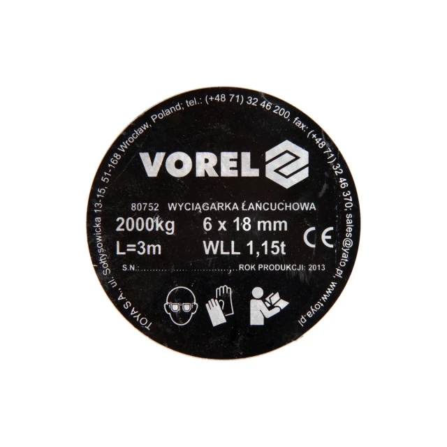 Таль ланцюгова Vorel 2000 кг (5906083807527)