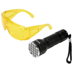 Набір ліхтарик УФ Vorel 21 LED і окуляри (5906083827563)
