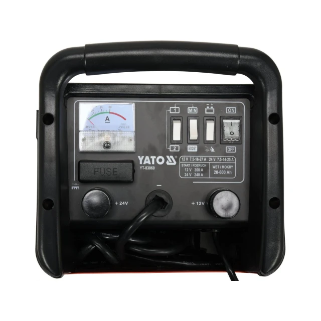 Зарядний пристрій з пусковим режимом Yato 40A/240A 600 Ah (5906083830600)
