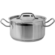 Каструля низька з кришкою з нержавіючої сталі Yato 20x10,5 см 3,3 л (5906083860256)