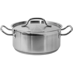 Каструля низька з кришкою з нержавіючої сталі Yato 24x11 см 5 л (5906083860263)