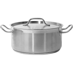 Каструля низька з кришкою з нержавіючої сталі Yato 28x13 см 8 л (5906083860270)