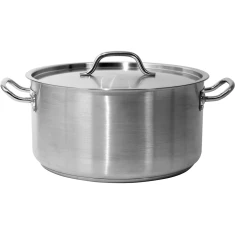 Каструля низька з кришкою з нержавіючої сталі Yato 36x18 см 18,3 л (5906083860294)