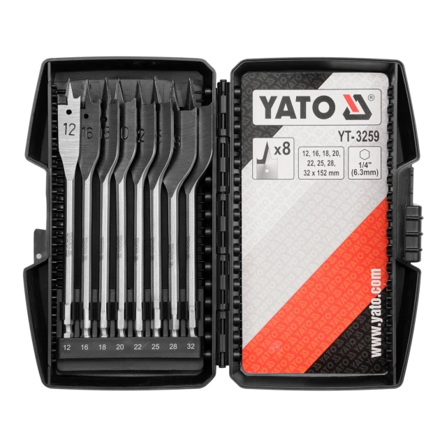 Набір свердел лопаткових Yato 12-32 мм 8 шт (5906083932595)