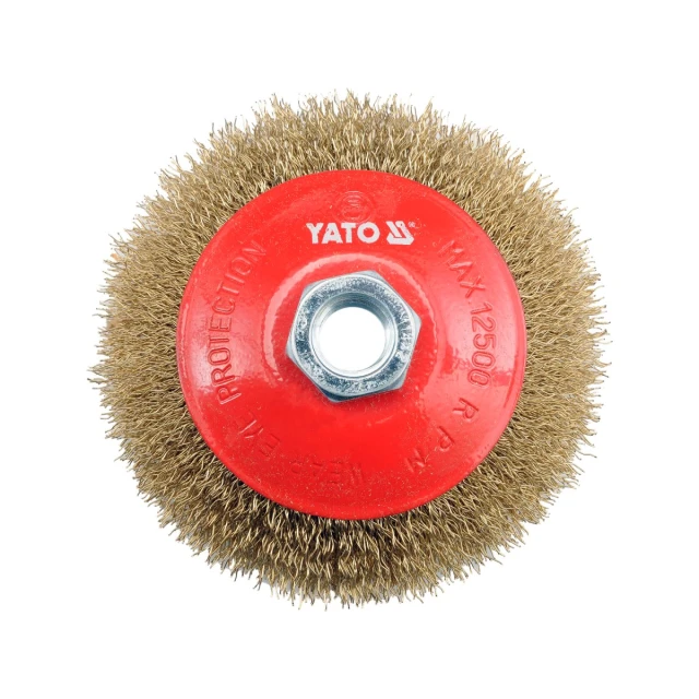 Щітка дискова Yato 100 мм M14 дріт латунований (5906083947612)