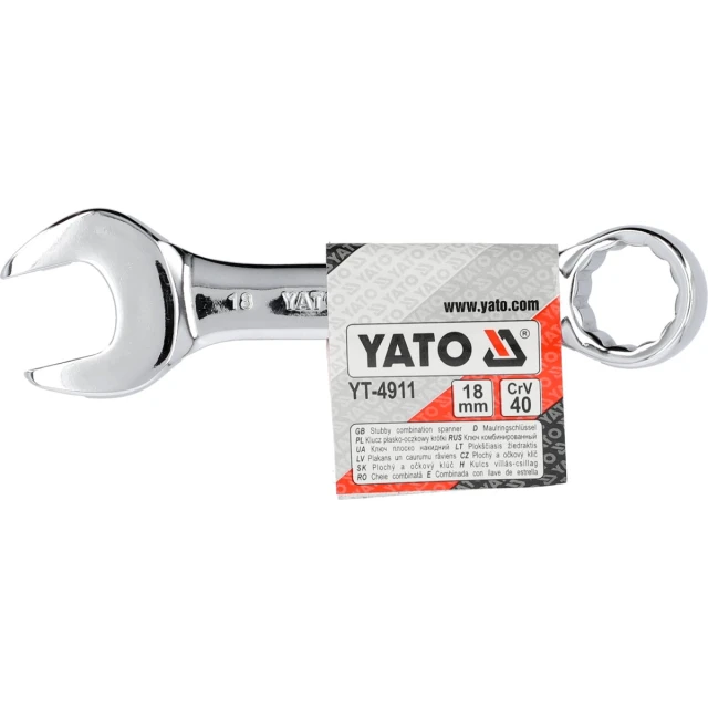 Ключ ріжково-накидний короткий Yato 18 мм (5906083949111)