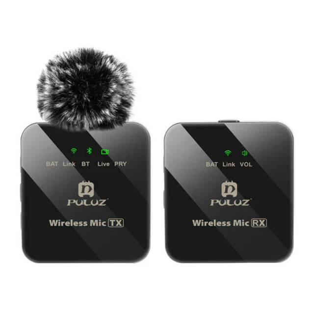 Беспроводной петличный микрофон Puluz 1 TX + 1 RX (PU3153B)