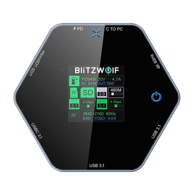 Станція докування USB-C BlitzWolf BW-TH16 8в1 (5906168439230)