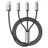 Кабель Tech-Protect UltraBoost 3-in-1 USB-A to Lightning | USB-C | micro-USB 1m Grey (5906203691272)