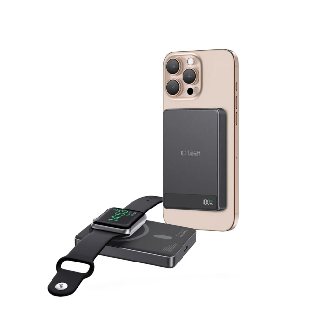 Портативний зарядний пристрій Tech-Protect PB33 LifeMag 5000mAh Black with MagSafe (5906302309580)