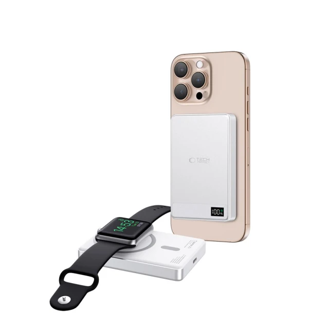 Портативний зарядний пристрій Tech-Protect PB33 LifeMag 5000mAh Silver with MagSafe (5906302309597)